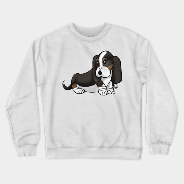 Dog - Basset Hound - Black and Tan Crewneck Sweatshirt by Jen's Dogs Custom Gifts and Designs